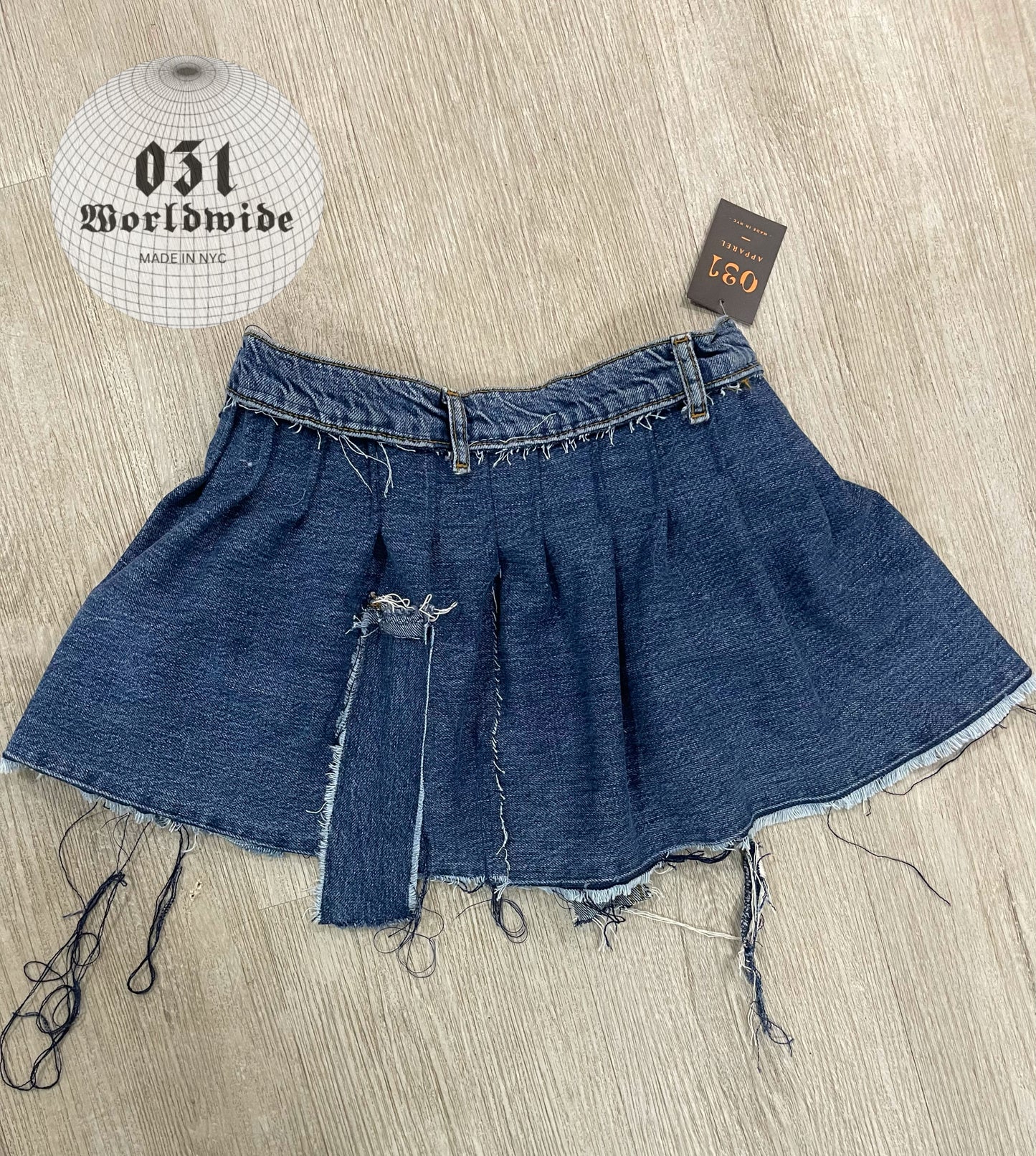 Patchwork Denim Pleated Skirts