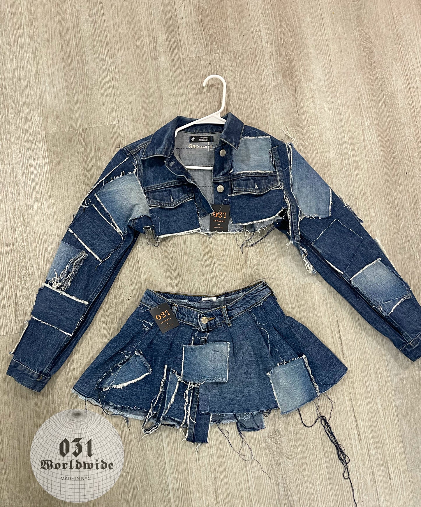 Patchwork Cropped Denim Jacket