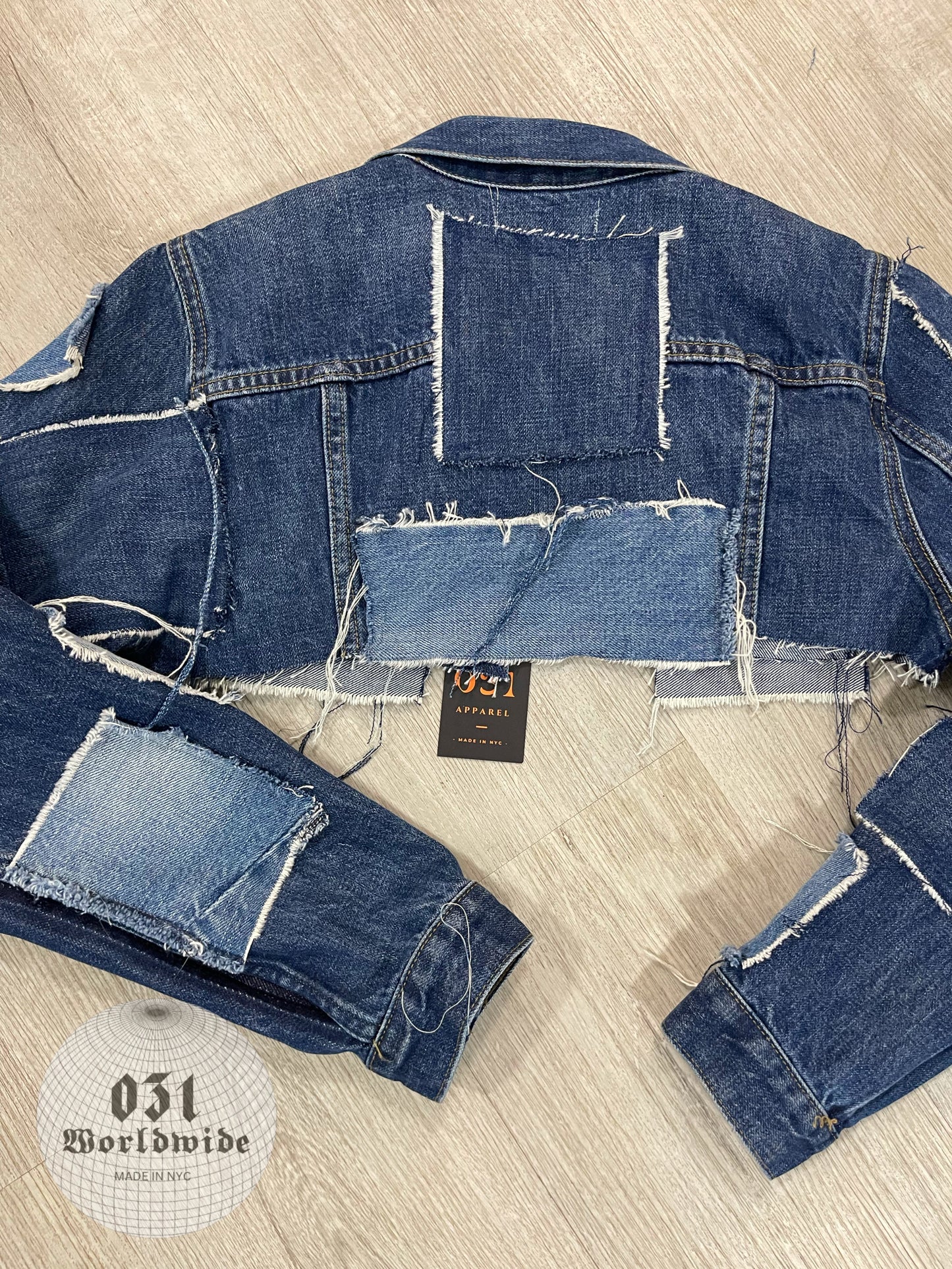 Patchwork Cropped Denim Jacket