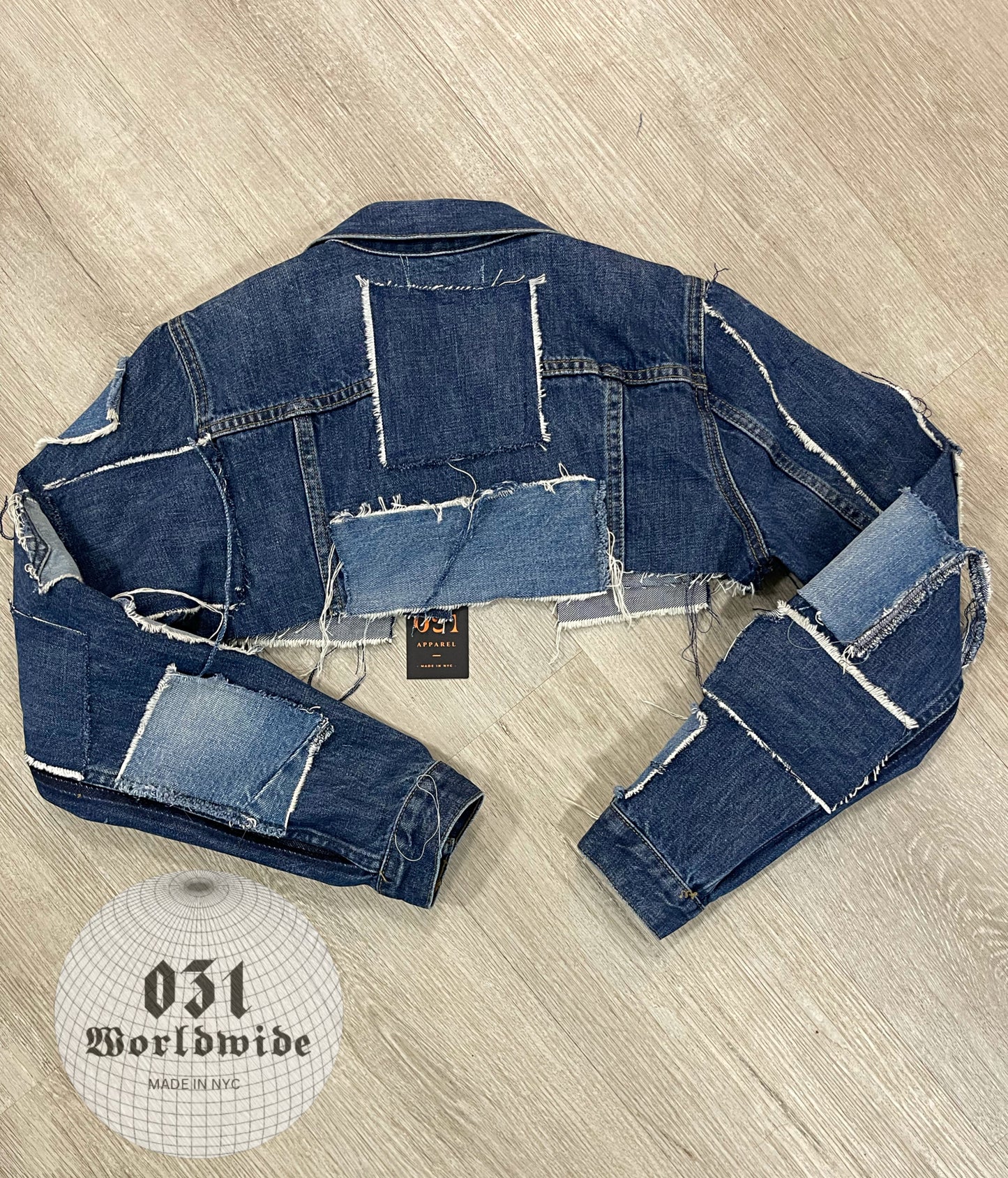 Patchwork Cropped Denim Jacket